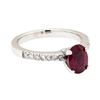 Image 1 : 14KT White Gold 1.49ct Ruby and Diamond Ring