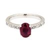 Image 2 : 14KT White Gold 1.49ct Ruby and Diamond Ring