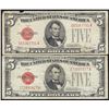 Image 1 : Lot of (2) 1928 $5 Legal Tender Notes