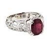 Image 1 : 18KT White Gold 2.53ct Ruby and Diamond Ring