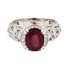 Image 2 : 18KT White Gold 2.53ct Ruby and Diamond Ring