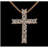 Image 2 : 14KT Rose Gold 8.14ctw Diamond Pendant with Chain