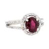 Image 1 : 18KT White Gold 1.74ct Ruby and Diamond Ring