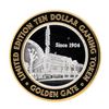 Image 1 : .999 Silver Golden Gate Las Vegas, NV $10 Casino Limited Edition Gaming Token