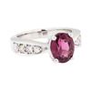 Image 1 : 14KT White Gold 1.25ct Rubellite and Diamond Ring