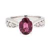 Image 2 : 14KT White Gold 1.25ct Rubellite and Diamond Ring
