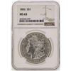 Image 1 : 1886 $1 Morgan Silver Dollar Coin NGC MS63