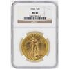 Image 1 : 1925 $20 St. Gaudens Double Eagle Gold Coin NGC MS61