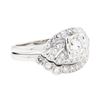 Image 1 : 14KT White Gold 0.72ctw Diamond Ring