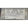 Image 1 : 1865 $10 State of Arkansas Treasury Warrant Note