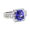 Image 1 : Platinum 3.53ct Tanzanite and Diamond Ring