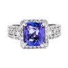 Image 2 : Platinum 3.53ct Tanzanite and Diamond Ring