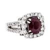 Image 1 : 14KT White Gold 2.80ct Ruby and Diamond Ring