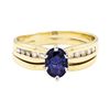 Image 2 : 14KT Yellow Gold 0.92ct Sapphire and Diamond Ring