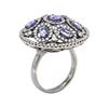 Image 4 : 18KT Black Rhodium 1.50ctw Tanzanite and Diamond Ring