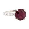 Image 1 : 14KT White Gold 5.80ct Ruby and Diamond Ring