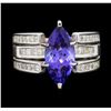 Image 1 : 18KT White Gold 3.12ct Tanzanite and Diamond Ring