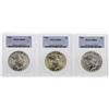 Image 1 : Lot of (3) 1923 $1 Peace Silver Dollar Coins PCGS MS63