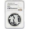 Image 1 : 1998 China 10 Yuan Celebration of Spring Silver Coin NGC MS69