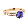 Image 1 : 14KT Rose Gold 1.18ct Tanzanite and Diamond Ring