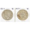 Image 1 : Lot of 1927-S & 1928-S $1 Peace Silver Dollar Coins