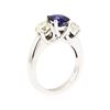 Image 4 : 14KT White Gold 0.99ct Sapphire and Diamond Ring