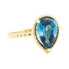 Image 1 : 14KT Yellow Gold 3.40ct Blue Zircon Ring
