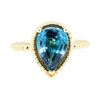 Image 2 : 14KT Yellow Gold 3.40ct Blue Zircon Ring