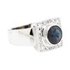 Image 1 : 14KT White Gold 2.96ct Sapphire and Diamond Ring