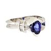Image 1 : 18KT White Gold 1.10ct Sapphire and Diamond Ring