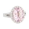 Image 1 : 14KT White Gold 3.62ct Morganite and Diamond Ring