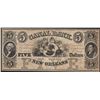Image 1 : 1800's $5 Canal Bank New Orleans Obsolete Note