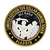 Image 1 : .999 Silver Aladdin Resort Casino Las Vegas, NV $10 Casino Limited Edition Gamin