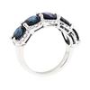 Image 4 : 14KT White Gold 5.16ctw Sapphire and Diamond Ring