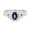 Image 2 : 14KT White Gold 0.80ct Sapphire and Diamond Ring