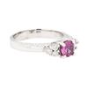 Image 1 : 14KT White Gold 0.80ct Pink Sapphire and Diamond Ring