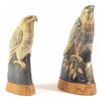 Image 1 : Pair of bird figurines carved in horn