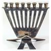 Image 1 : Old Israeli brass backplate Hanukkah menorah lamp by Dayagi