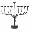 Image 1 : Iron backplate Hanukkah menorah lamp