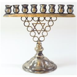 800 silver backplate Hanukkah menorah lamp