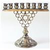 Image 1 : 800 silver backplate Hanukkah menorah lamp