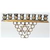 Image 2 : 800 silver backplate Hanukkah menorah lamp