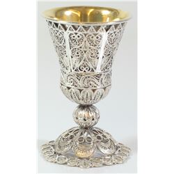 925 sterling silver filigree goblet