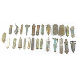 Lot of 26 old Israeli mezuzah cases