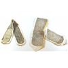 Image 1 : Two old Tallit Atarot (neck bands) with woven silver strings