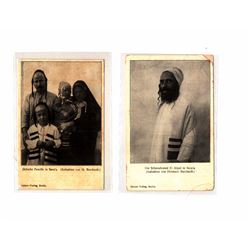 Lot of 2 uncommon postcards of Yemenite Jews, published by  Orient Verlag, Berlin, 1930s