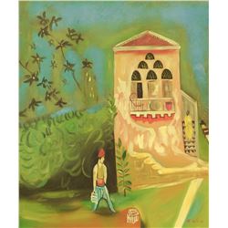 Unknown artist, figures and a house