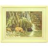 Image 2 : Eric Anthony Smit (1939-2016), deer drinking in nature with waterfall in the background of En Gedi