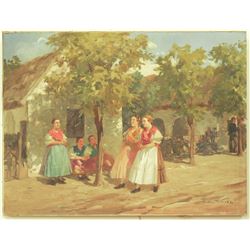 Gyertyanyi Nemeth Gyula (Hungarian, 1892-1946), village meeting