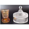 Image 1 : Lot of 2 glass items: goblet and bomboniere
